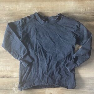 $2 - 100% Cotton Classic Black Long Sleeve Crewneck Tee